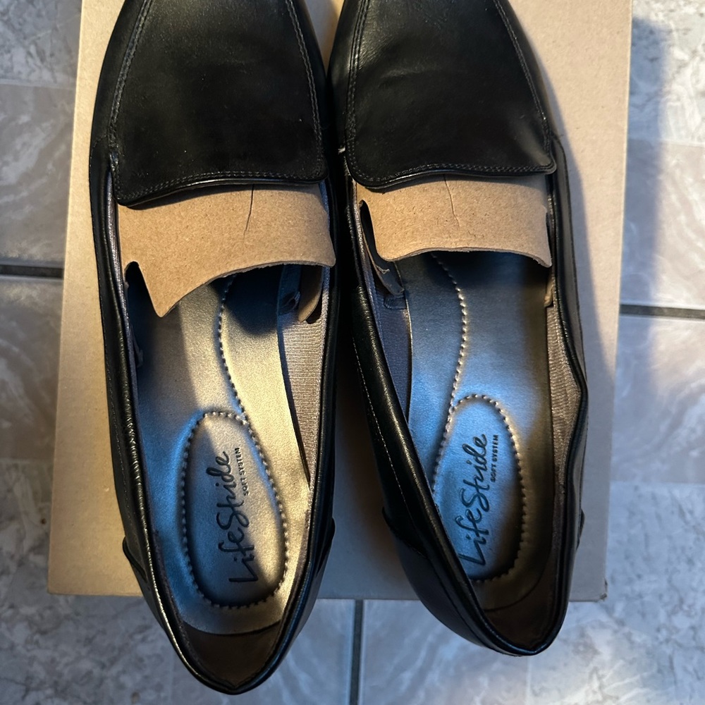 Life Stride Black Slip-On Loafers